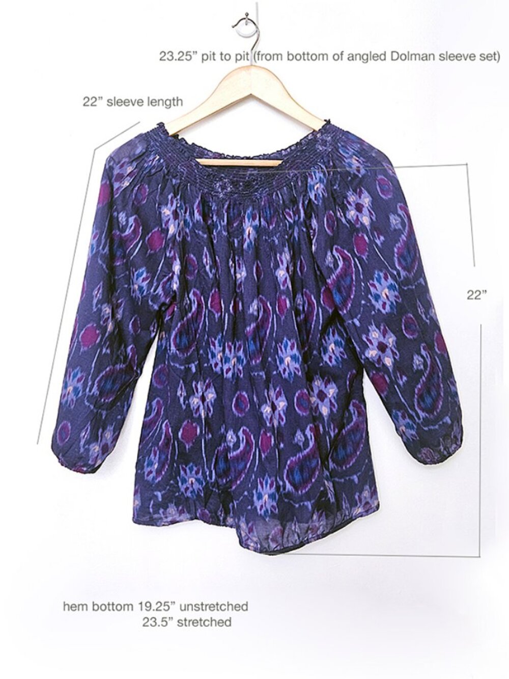 LUCKY BRAND cotton ikat print summer top L - Picture 2 of 6
